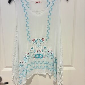 Johnny Was White Embroidered Women's Tank Top